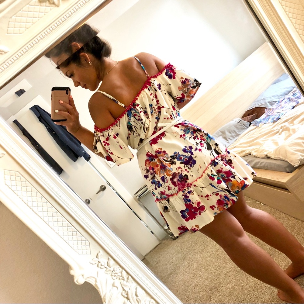 🚫SOLD🚫Umgee boho vivid floral poms dress - Picture 4 of 8